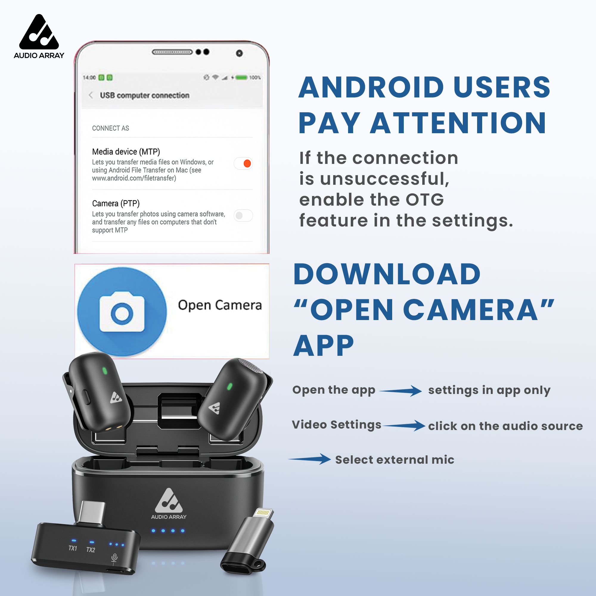 Audio Array Mini Wireless Lavalier Microphone AM-W19