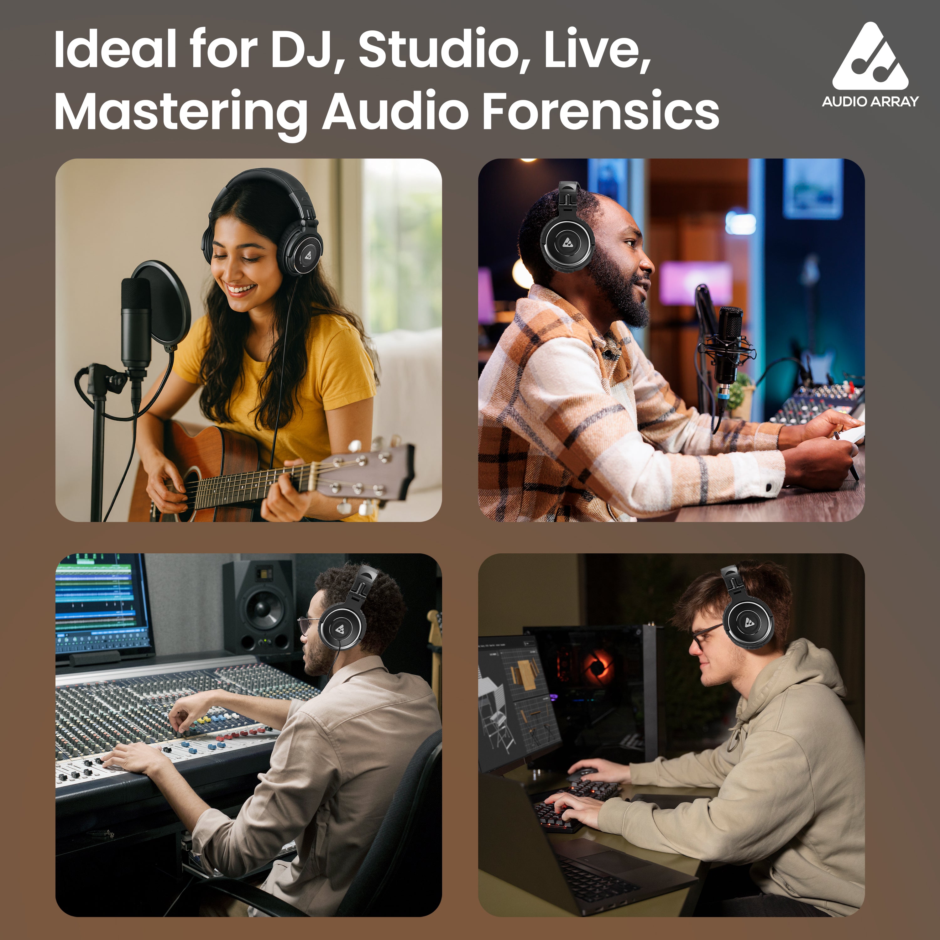 Audio Array AH-50 Professional 50mm DJ Monitoring Headphones