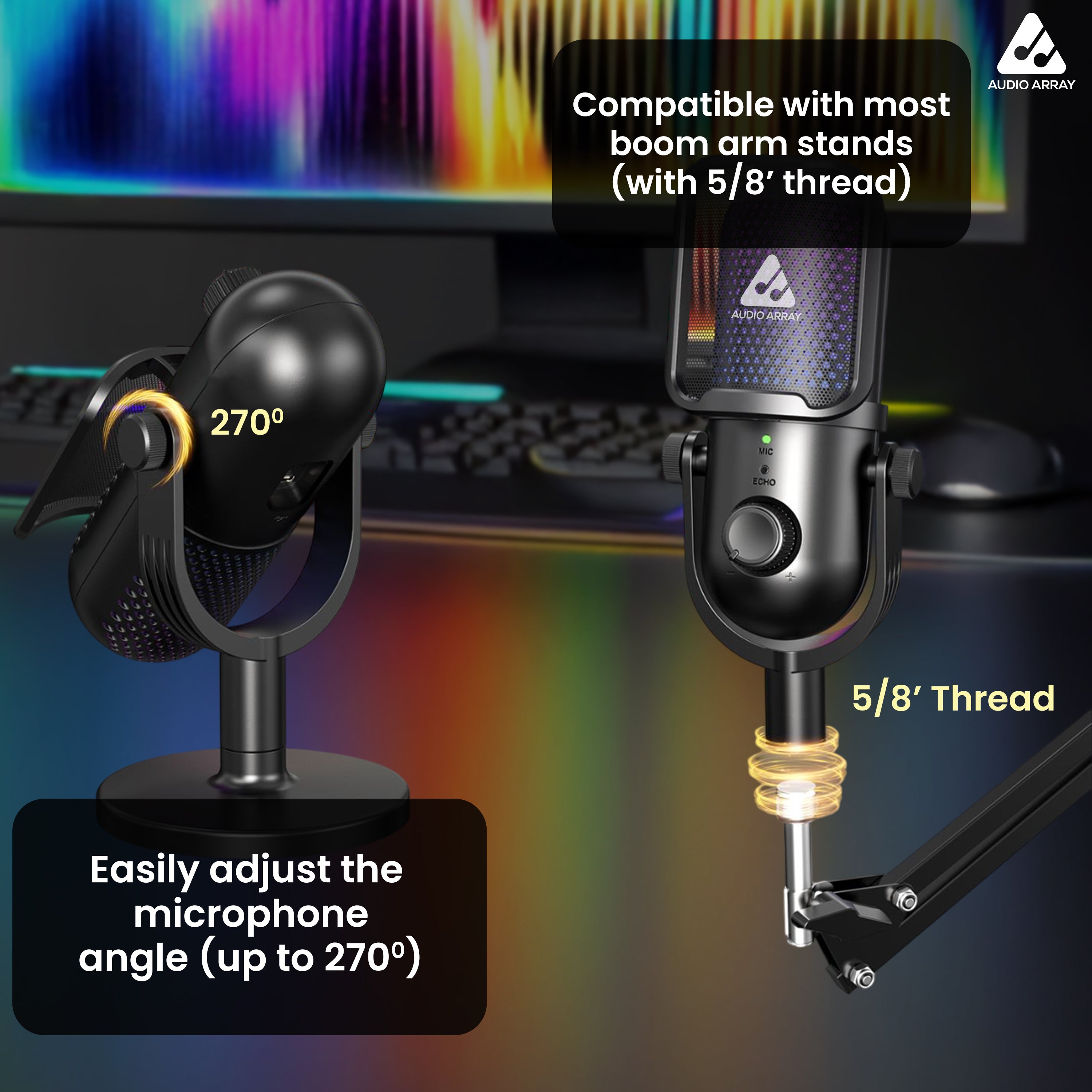 Audio Array AM-C47 RGB USB Condenser Mic Kit