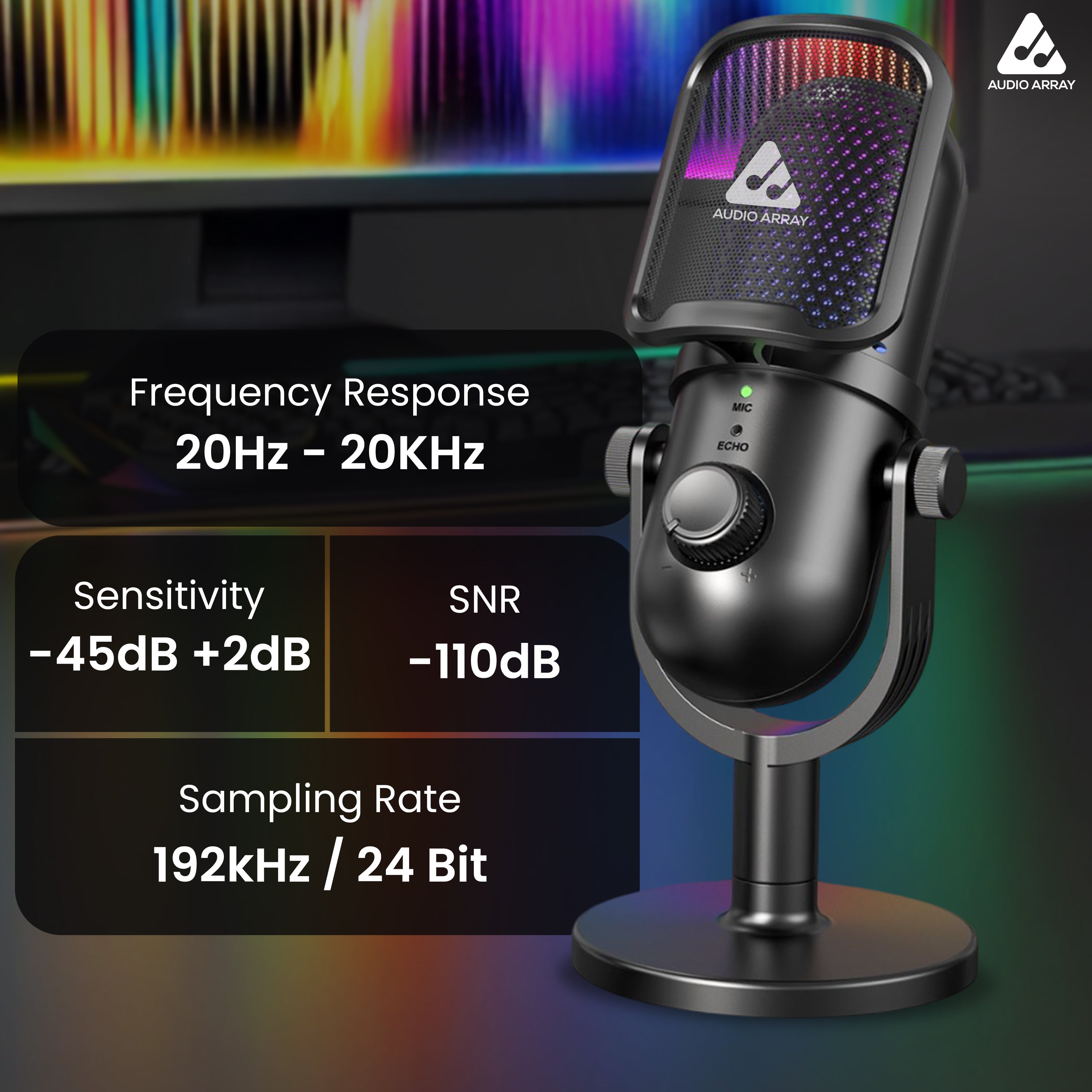 Audio Array AM-C47 RGB USB Condenser Mic Kit
