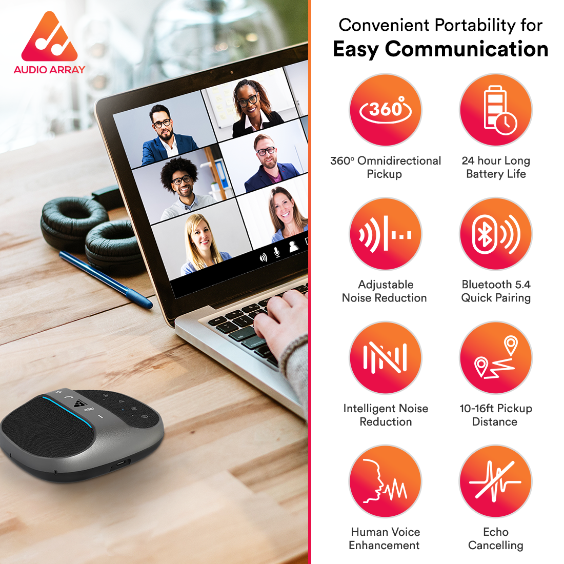 AM-W45 Wireless Conference Microphone with Speaker