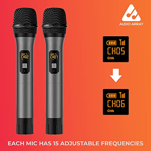 AM-W12 UHF Dual Wireless Metal Microphones