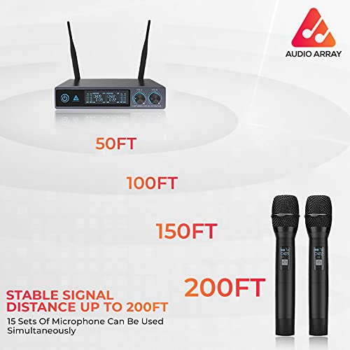 AM-W14 UHF Dual Wireless Metal Microphone