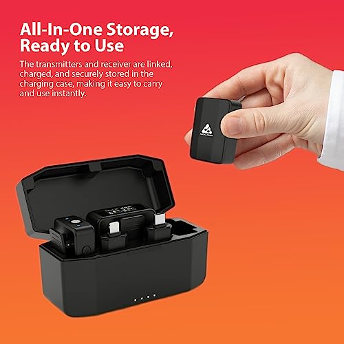 AM-W15 Dual Wireless Mics with Charging Case