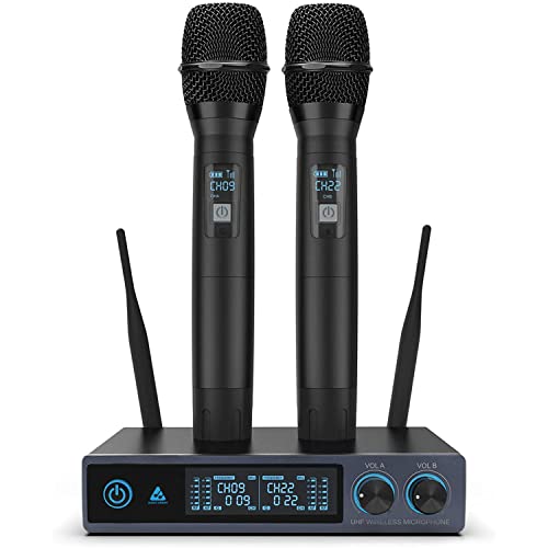 AM-W14 UHF Dual Wireless Metal Microphone