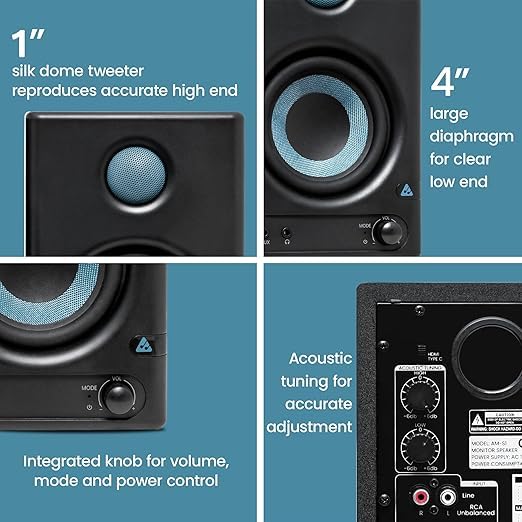 Audio Array UB-03 Studio Monitors with Bluetooth & Stands