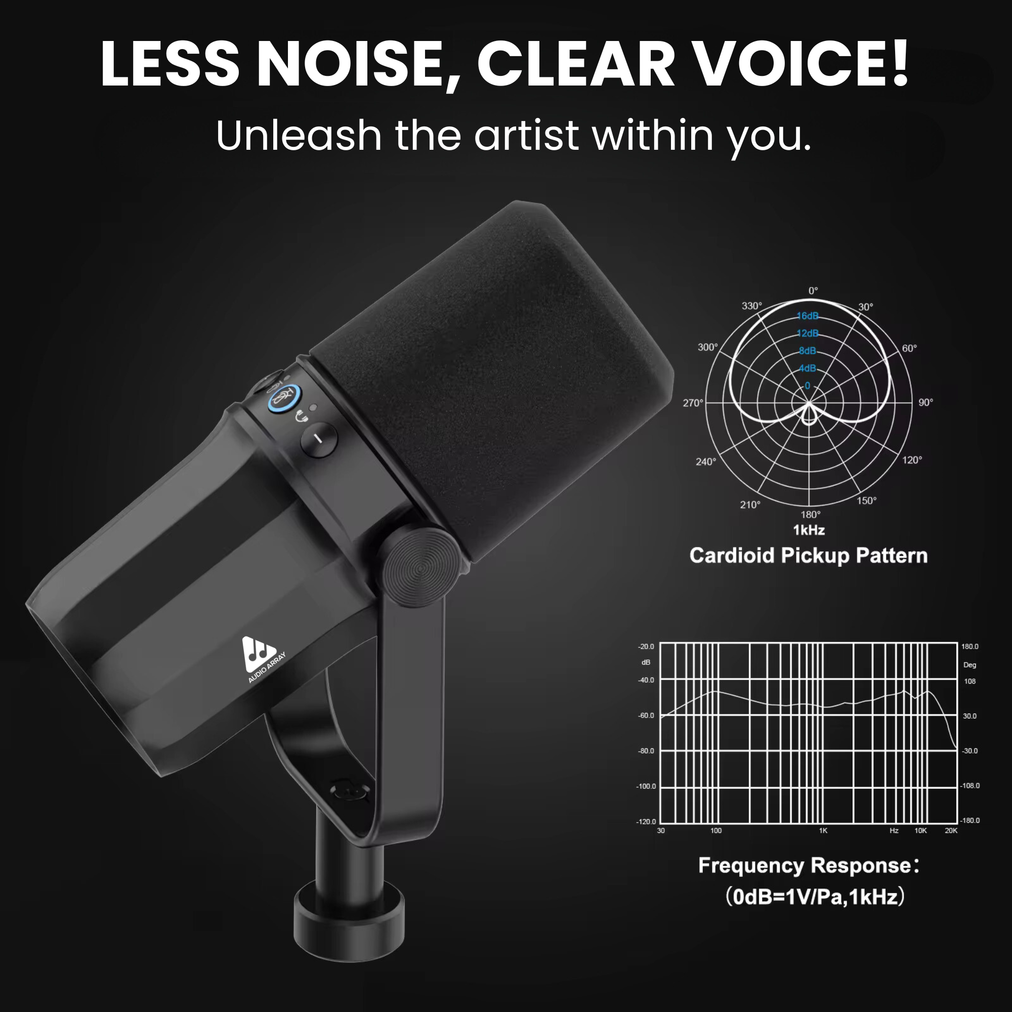 Audio Array AM-C11 Pro XLR/USB Professional Dynamic Microphone Kit