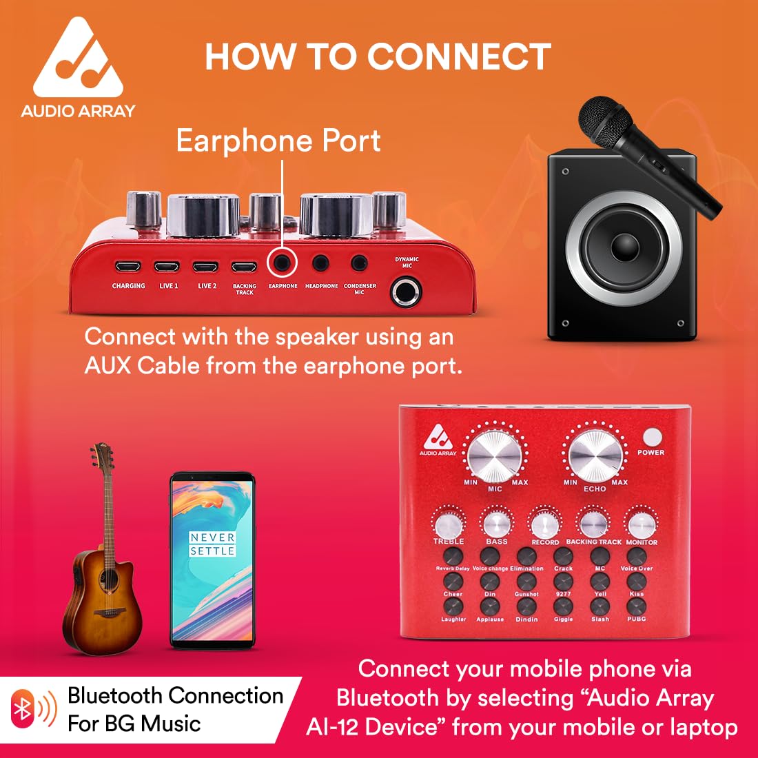 AI-12 USB Bluetooth Soundcard Mixer interface