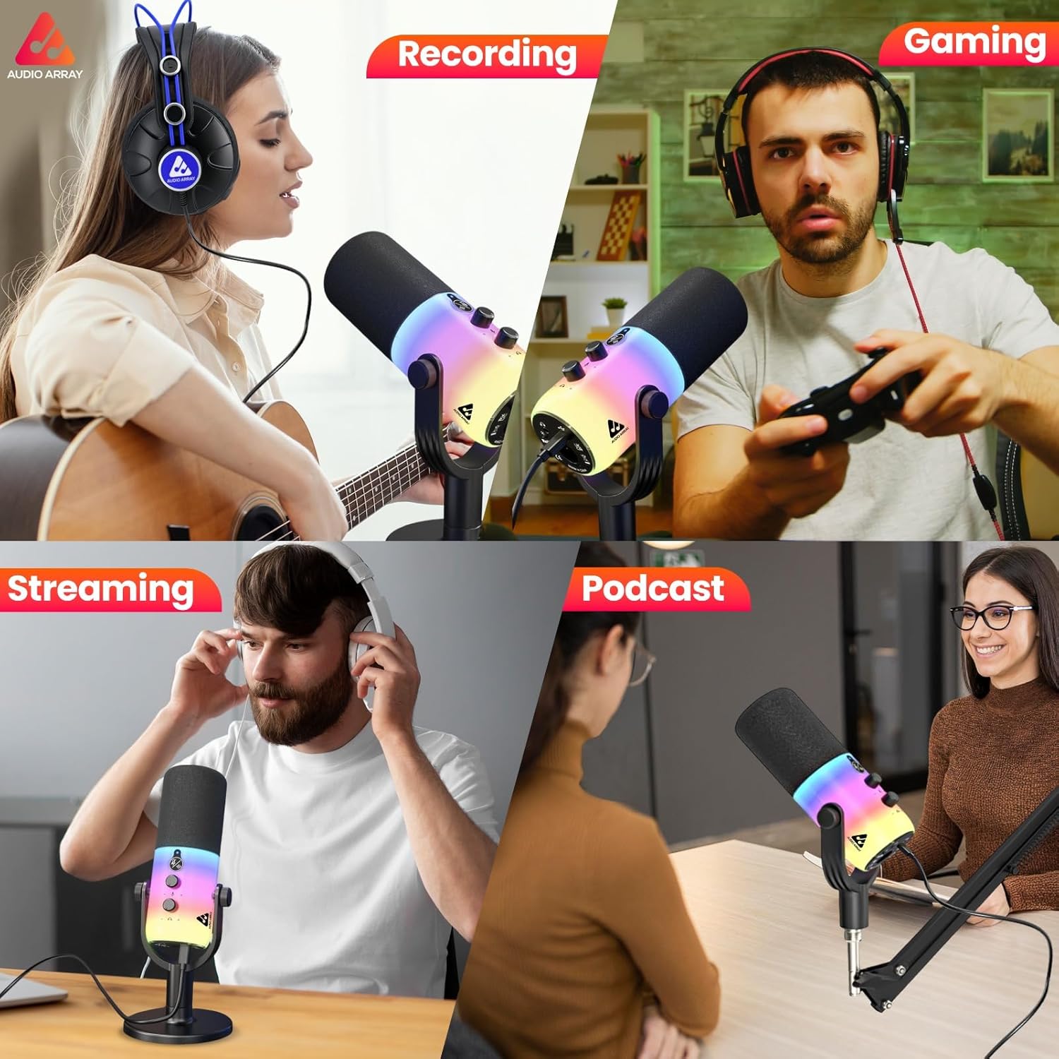 Audio Array AM-C48 Full RGB Dynamic XLR/USB Microphone