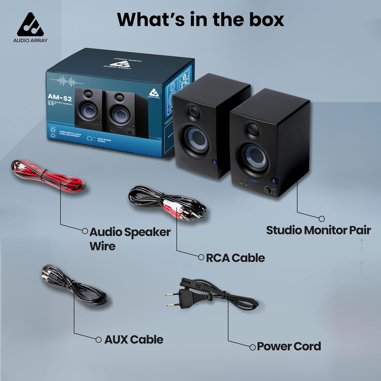 Audio Array AM-S2 50 Watt 3.5" Studio Monitor Speakers