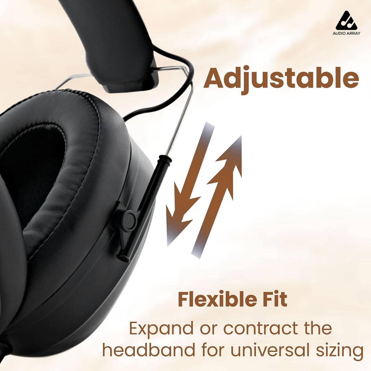 Audio Array AH-50-DH Studio & Drumming Headphones – 50mm Driver, 32Ω, Closed-Back, Passive Noise Cancellation, 3m Cable