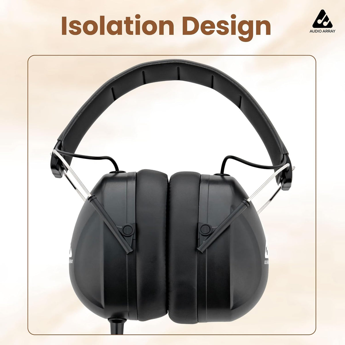 Audio Array AH-50-DH Studio & Drumming Headphones – 50mm Driver, 32Ω, Closed-Back, Passive Noise Cancellation, 3m Cable