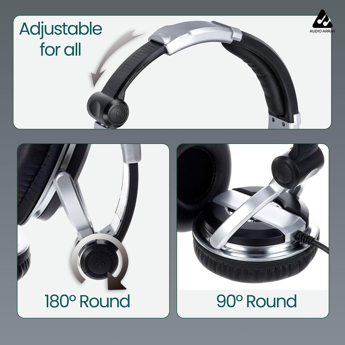 Audio Array AH-53 Studio Monitoring Headphones – 53mm Driver, 60Ω, Closed-Back, 10Hz–30kHz