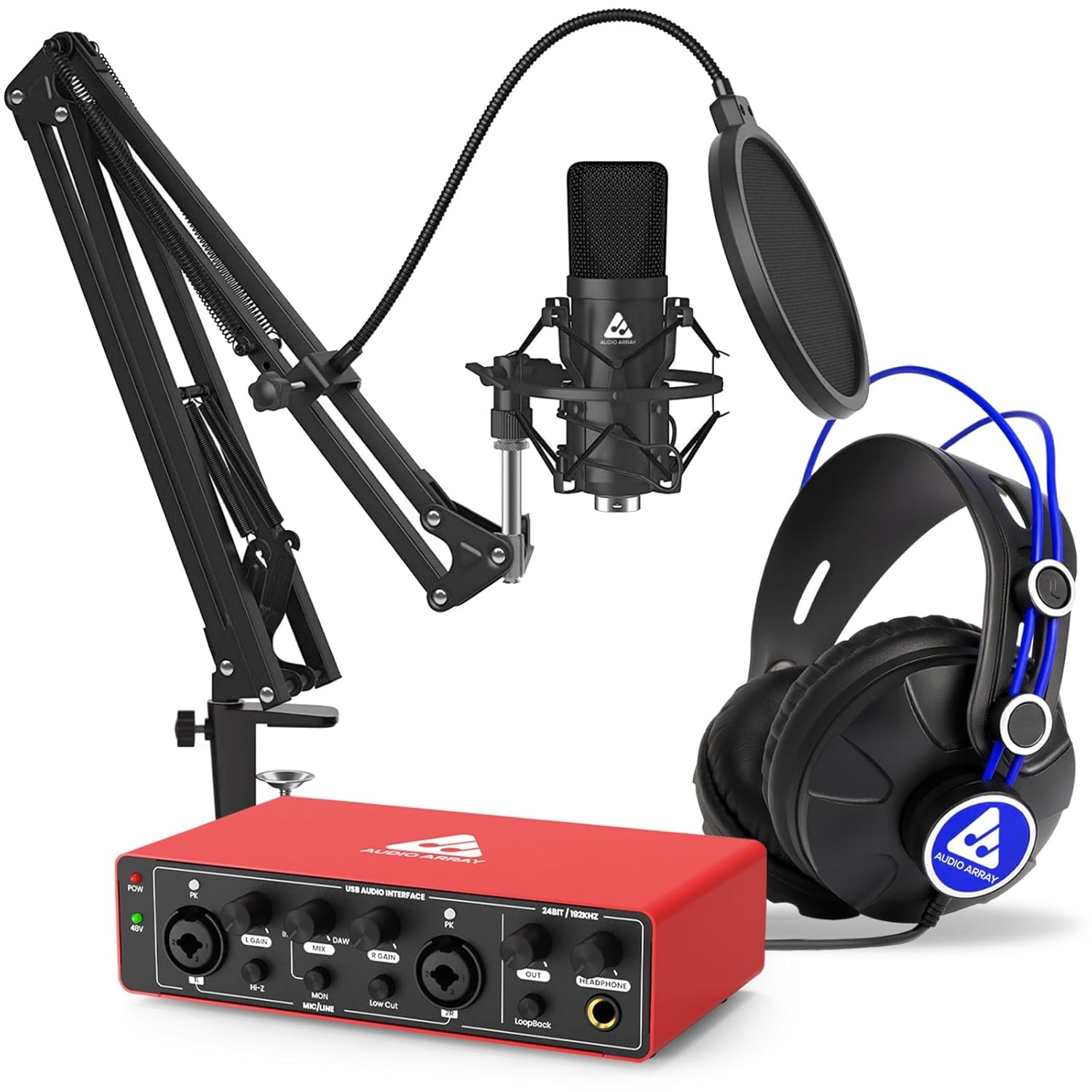 Audio Array PB-10 Professional Studio Bundle With Headphones