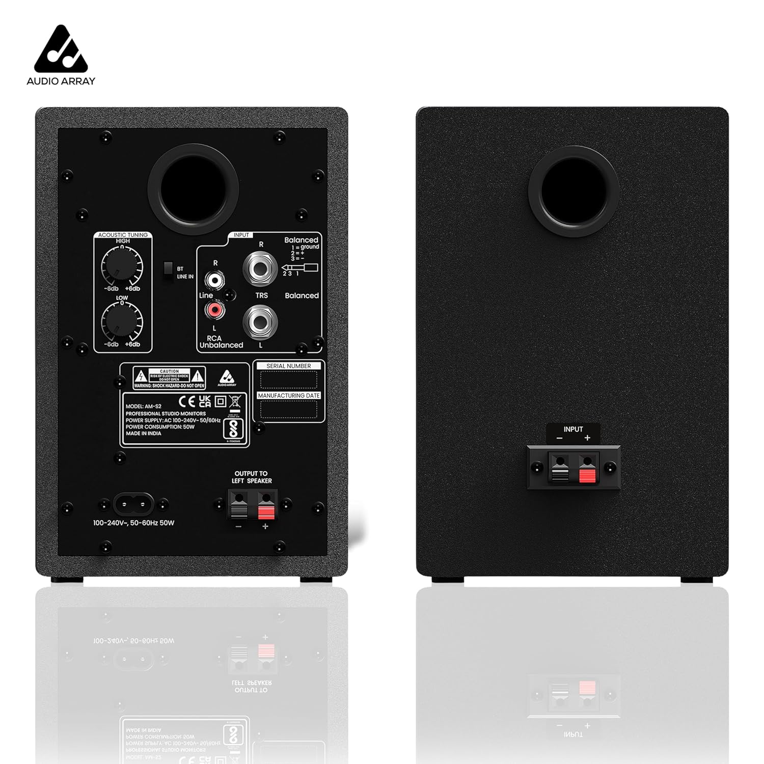 Audio Array AM-S2 50 Watt 3.5" Studio Monitor Speakers