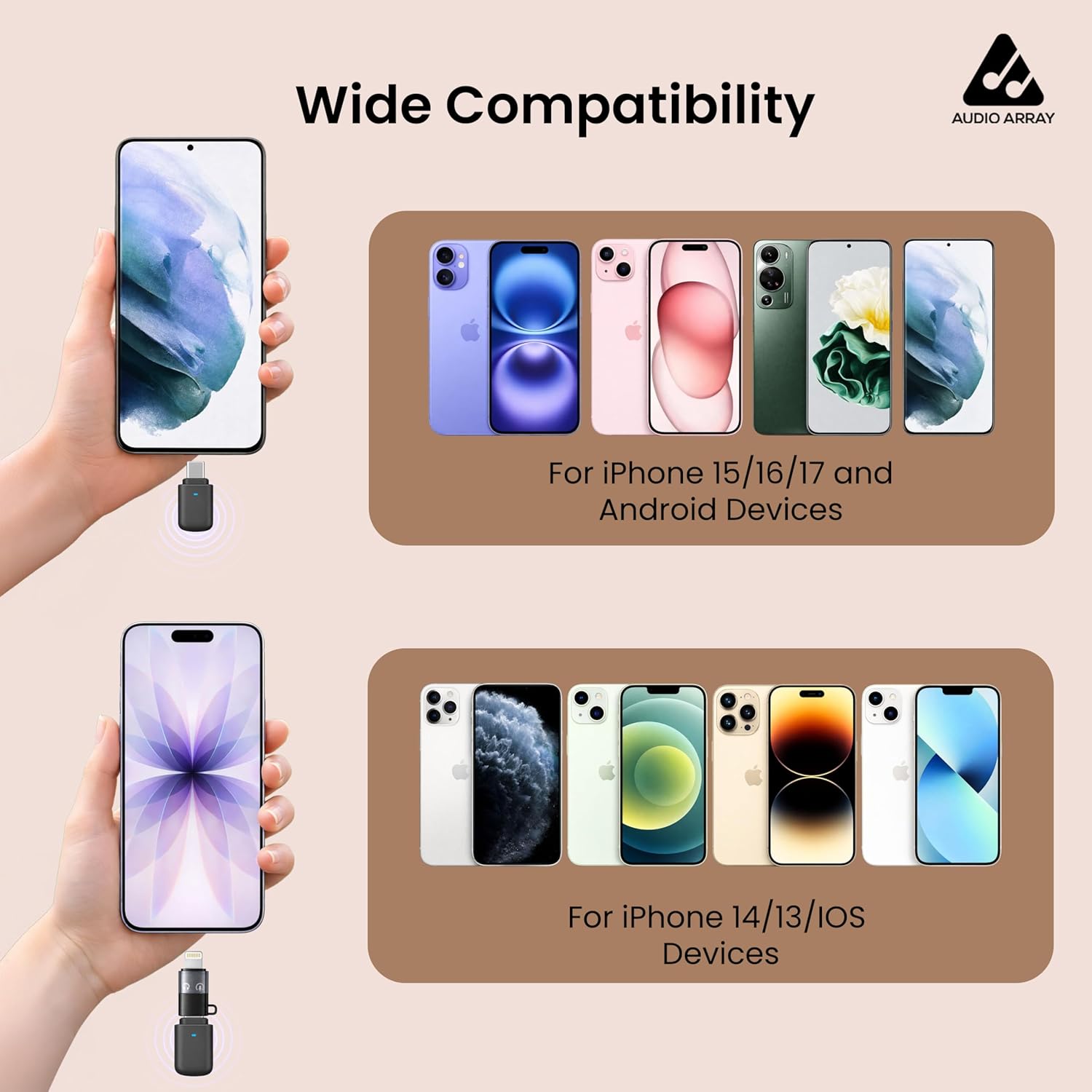 Audio Array AM-W24 Wireless Magnetic Mic, AI Noise Reduction