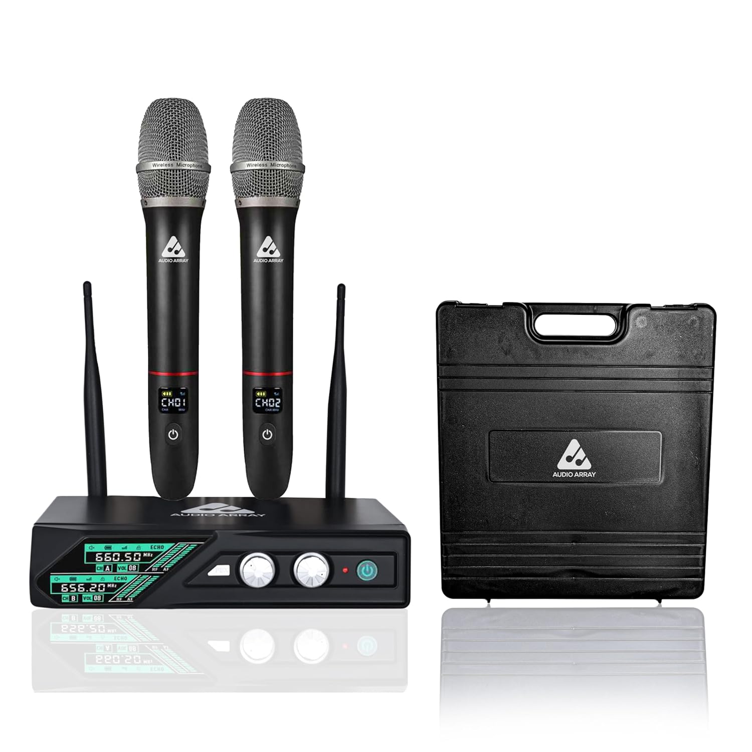 Audio Array UHF Microphone System | Anti-Feedback Technology | 100-150M Range | AM-W36 Pro