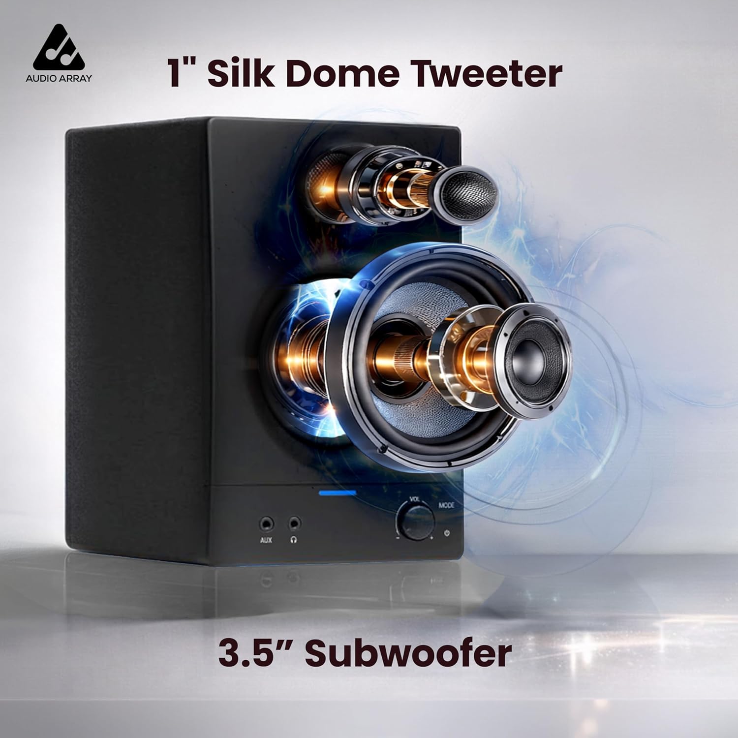 Audio Array AM-S2 50 Watt 3.5" Studio Monitor Speakers