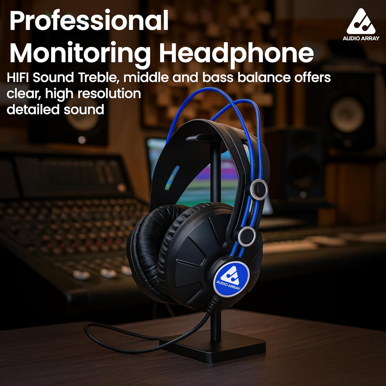 Audio Array AH-60-BL Professional Monitoring Headphones
