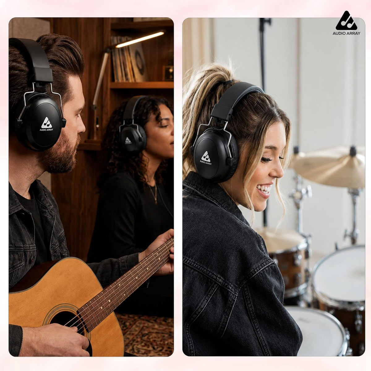 Audio Array AH-50-DH Studio & Drumming Headphones – 50mm Driver, 32Ω, Closed-Back, Passive Noise Cancellation, 3m Cable