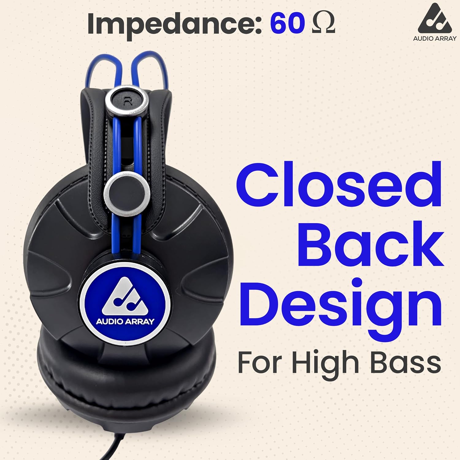 Audio Array AH-60-BL Professional Monitoring Headphones