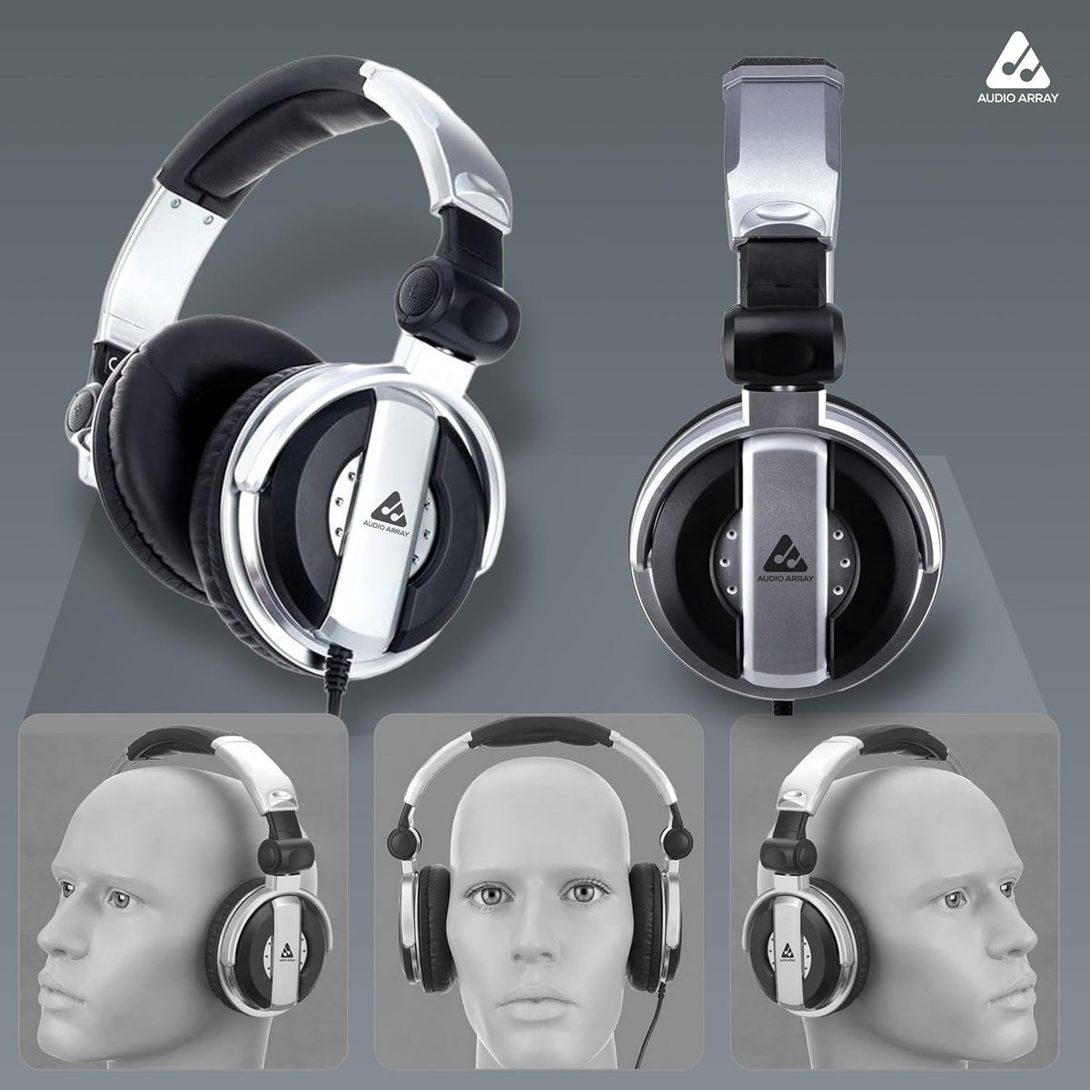 Audio Array AH-53 Studio Monitoring Headphones – 53mm Driver, 60Ω, Closed-Back, 10Hz–30kHz