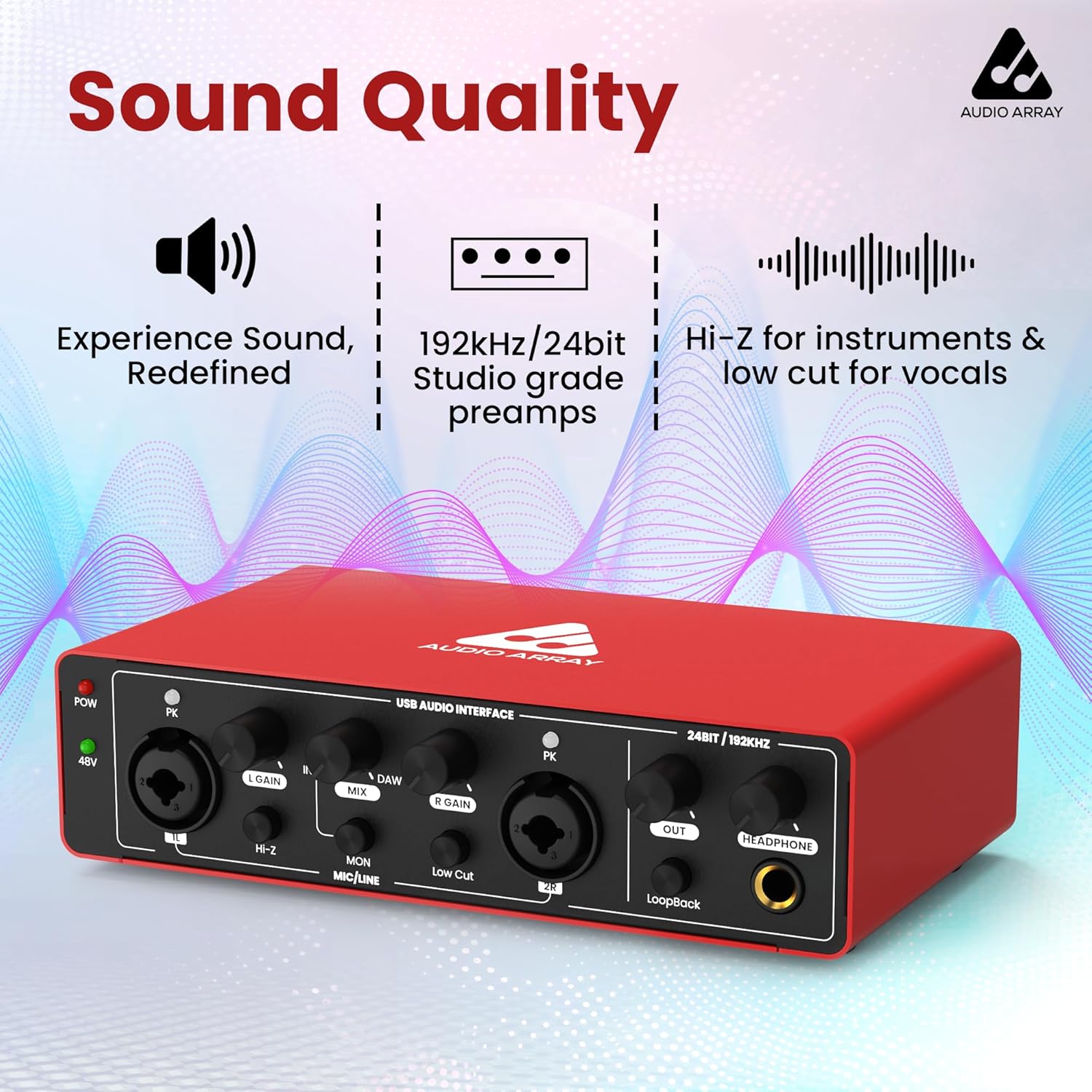 AI-04 2x2 Audio Interface | Metal Body | Red