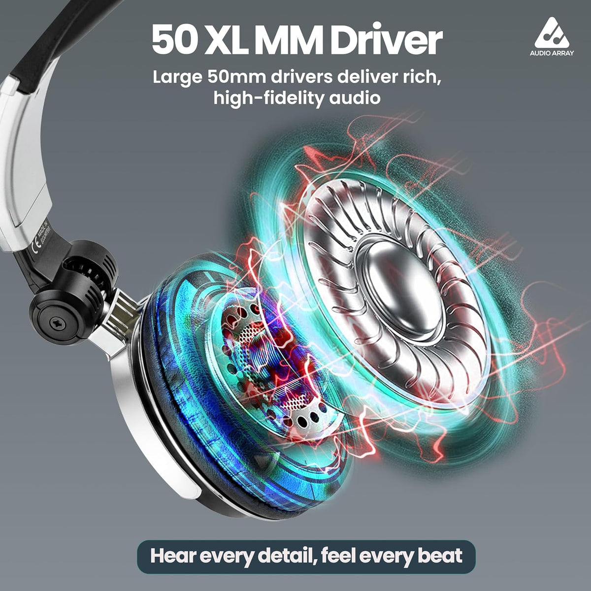 Audio Array AH-53 Studio Monitoring Headphones – 53mm Driver, 60Ω, Closed-Back, 10Hz–30kHz