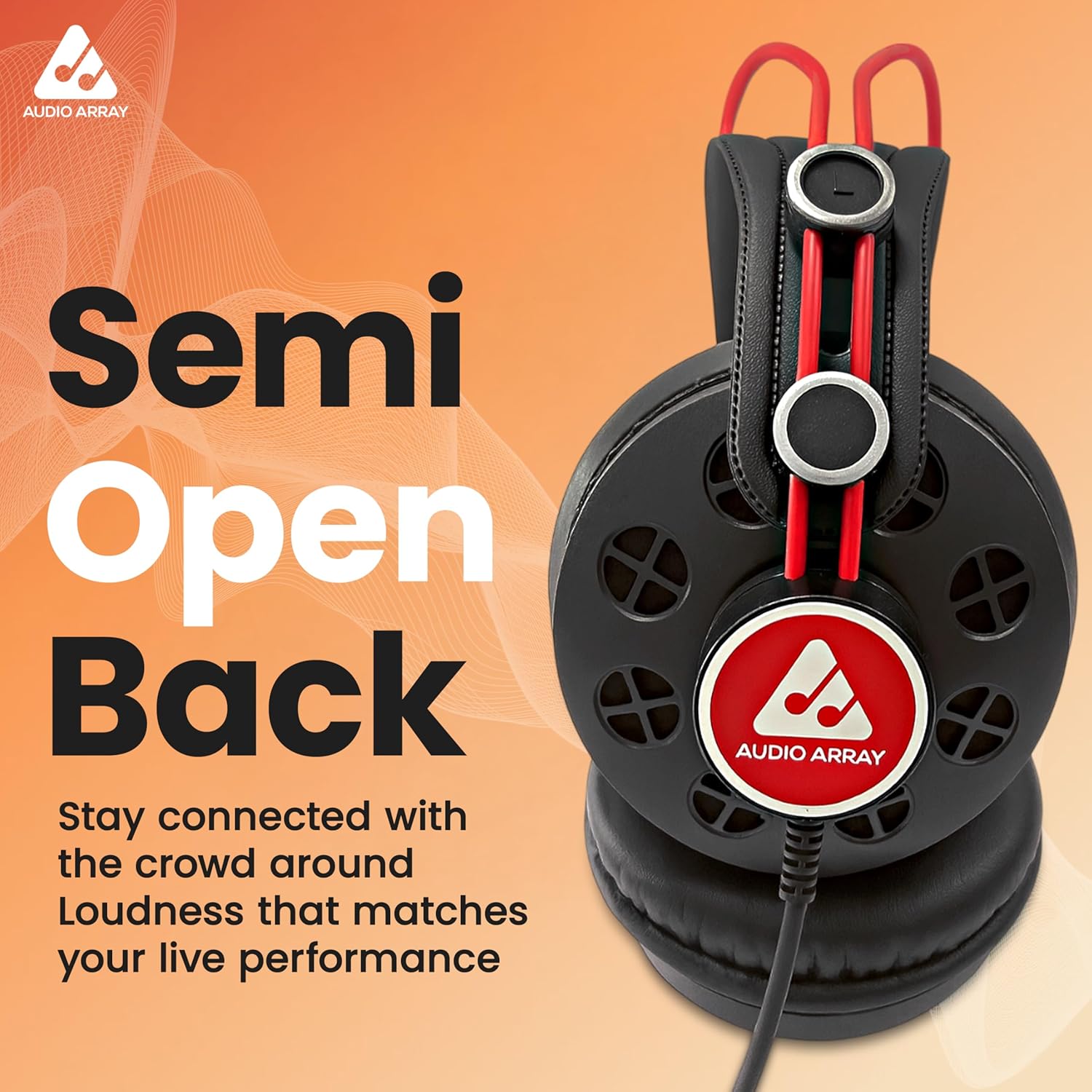 AH-60-RD Semi-Open Back Over-Ear Live Monitoring Headphones