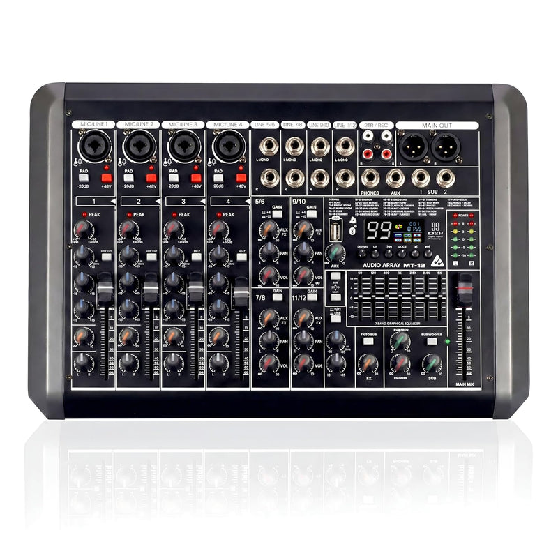 Audio Array MT-12 12 Analog+2 Digital Channel Hybrid Analog+USB Mixer