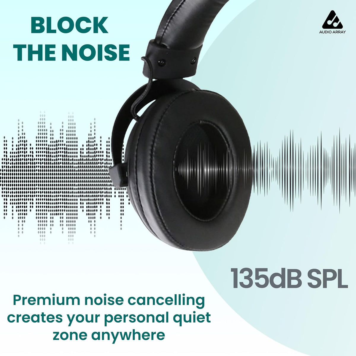 Audio Array AH-53 Pro Studio Monitoring Headphones – 53mm Driver, 64Ω, Closed-Back, 5Hz–30kHz, 4m Cable