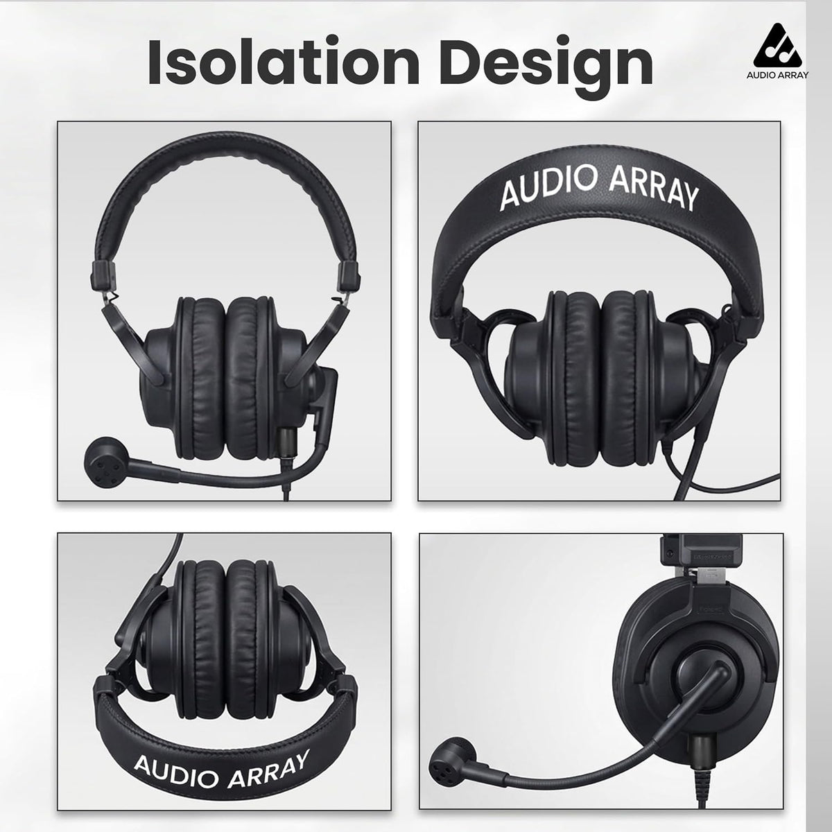 Audio Array AH-40 Pro Studio Headphones – 40mm Driver, 32Ω, Closed-Back Design, 3m Cable