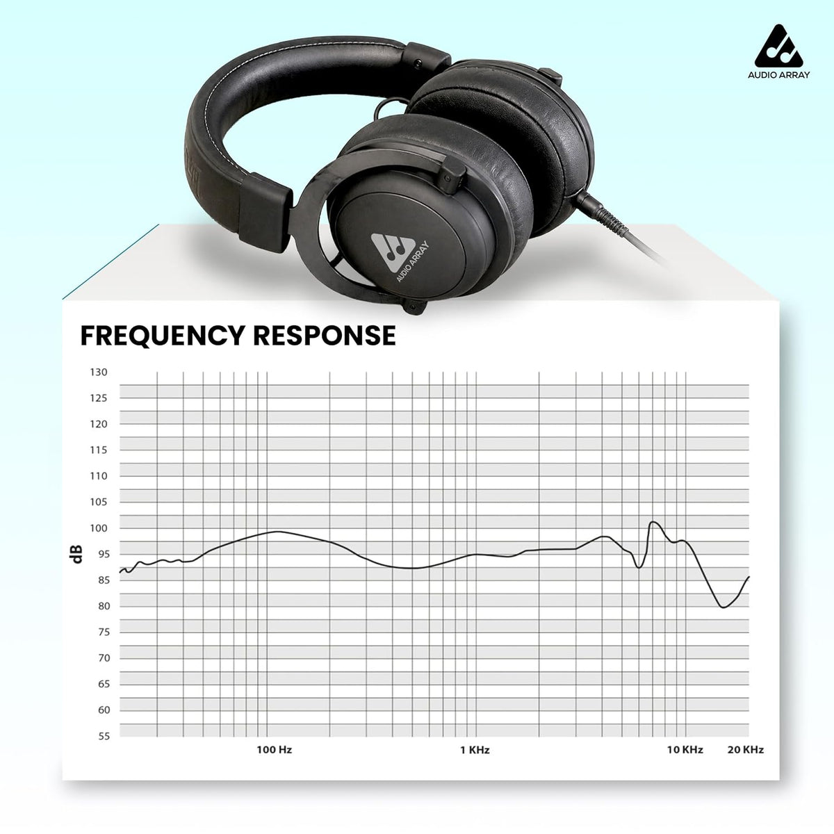 Audio Array AH-53 Pro Studio Monitoring Headphones – 53mm Driver, 64Ω, Closed-Back, 5Hz–30kHz, 4m Cable