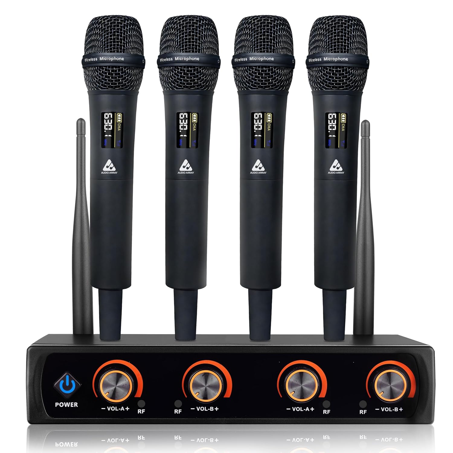 Audio Array Quad UHF Microphone System | Unidirectional Mic | 50-100M Range | T-835