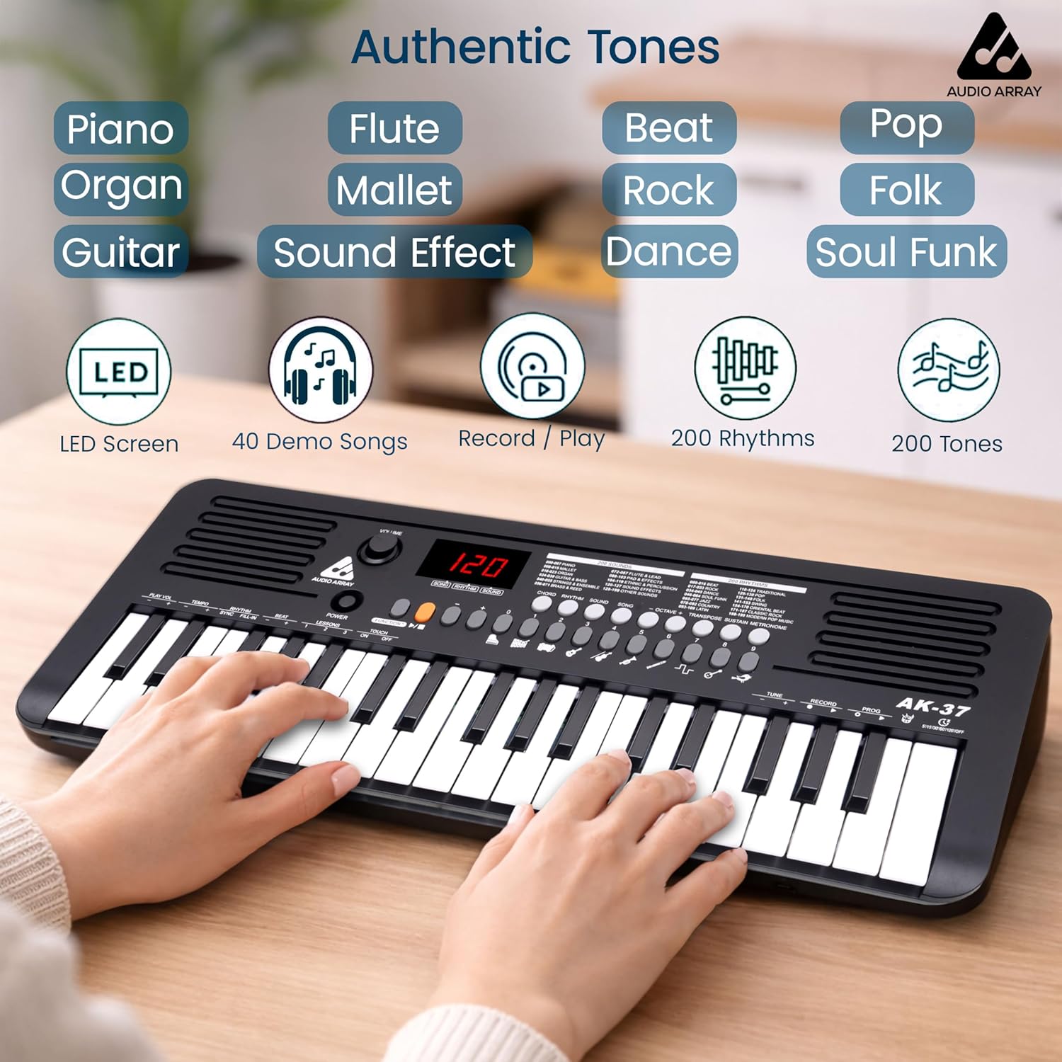 Audio Array AK-37 Black MIDI Keyboard