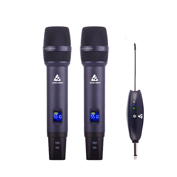 Audio Array AM-W34 UHF Dual Wireless Premium Metal Microphones | 6-8 Hours Receiver Battery Backup