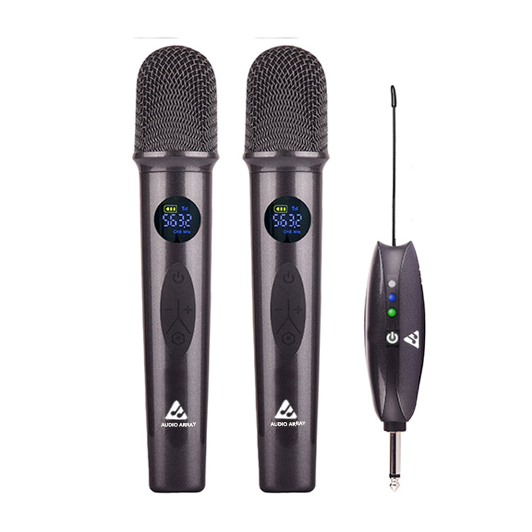 Audio Array AM-W35 UHF Dual Wireless Premium Microphones for Karaoke | 6-8 Hours Battery Backup | Range up to 50M