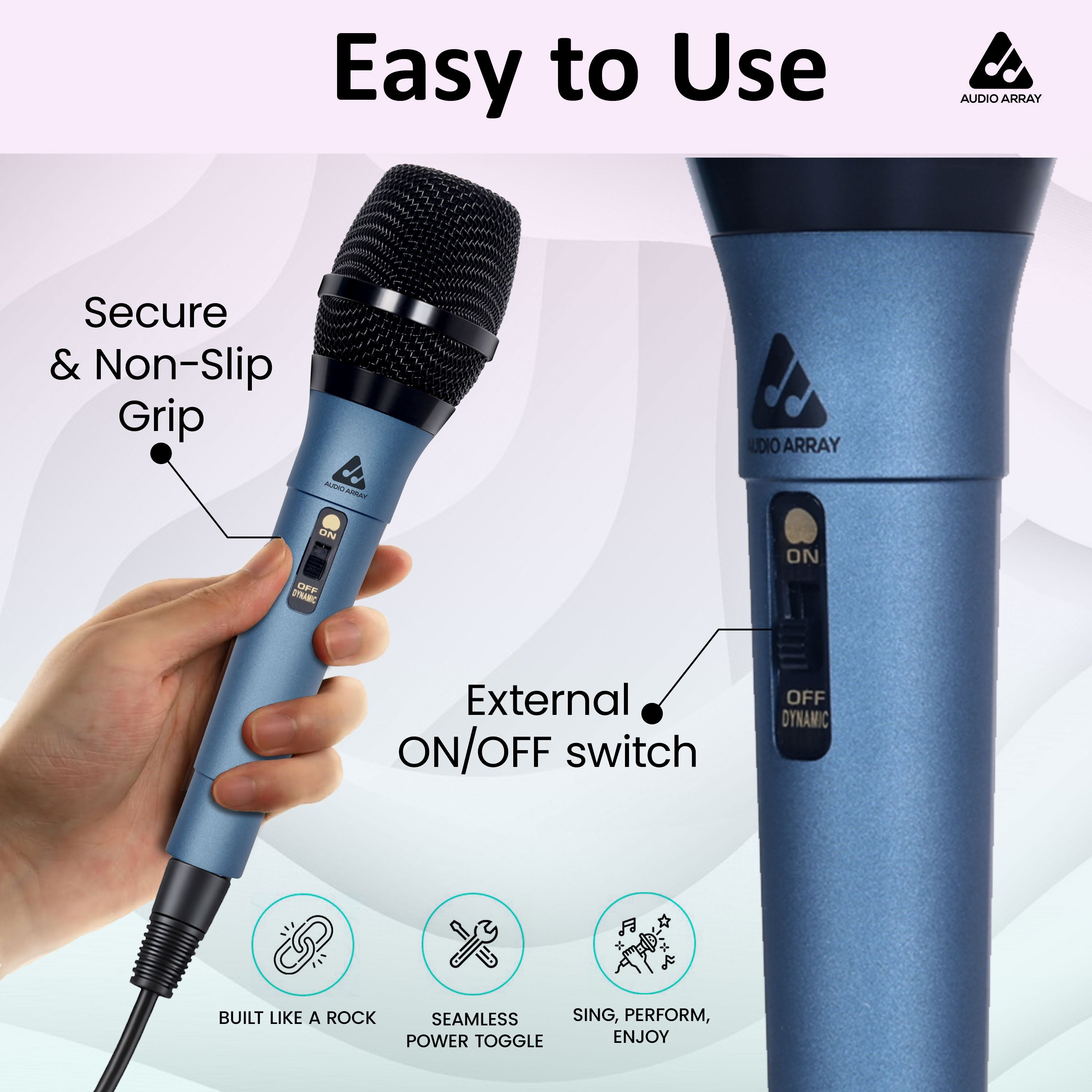 Audio Array Dynamic XLR to TRS Microphone | 24Bit/48kHz | Cardioid Pickup | AM-C49