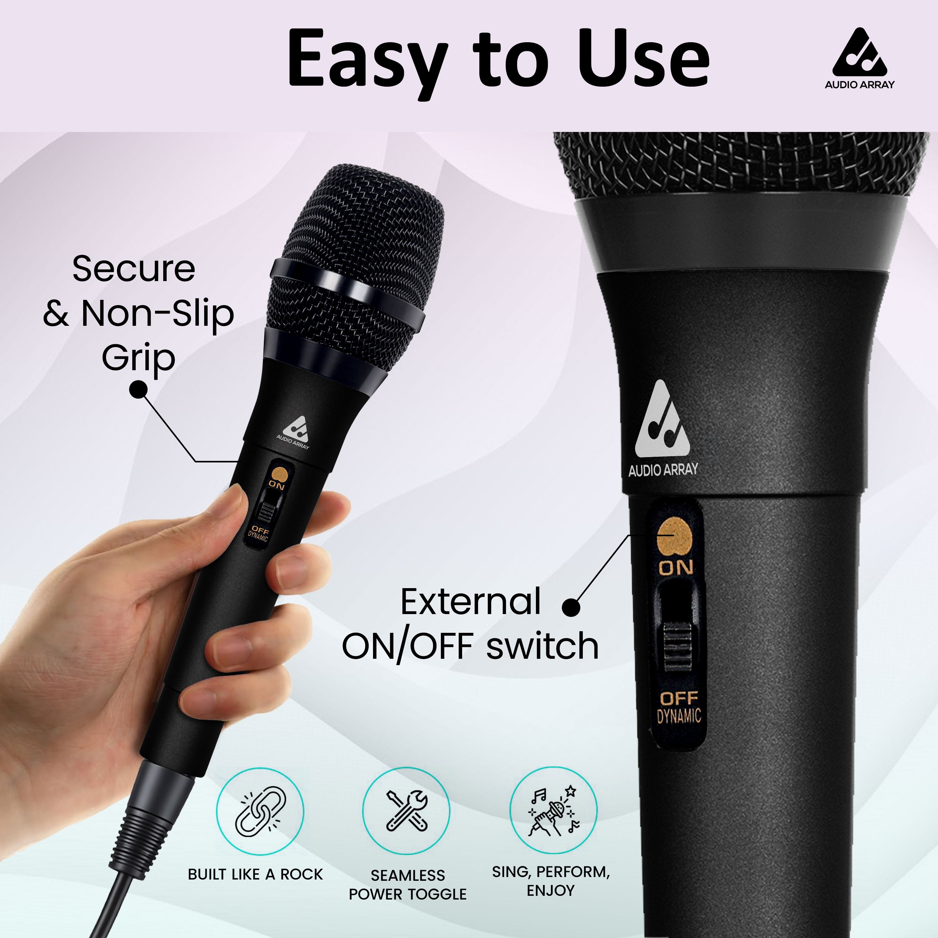 Audio Array Dynamic XLR to TRS Microphone | 24Bit/48kHz | Cardioid Pickup | AM-C50