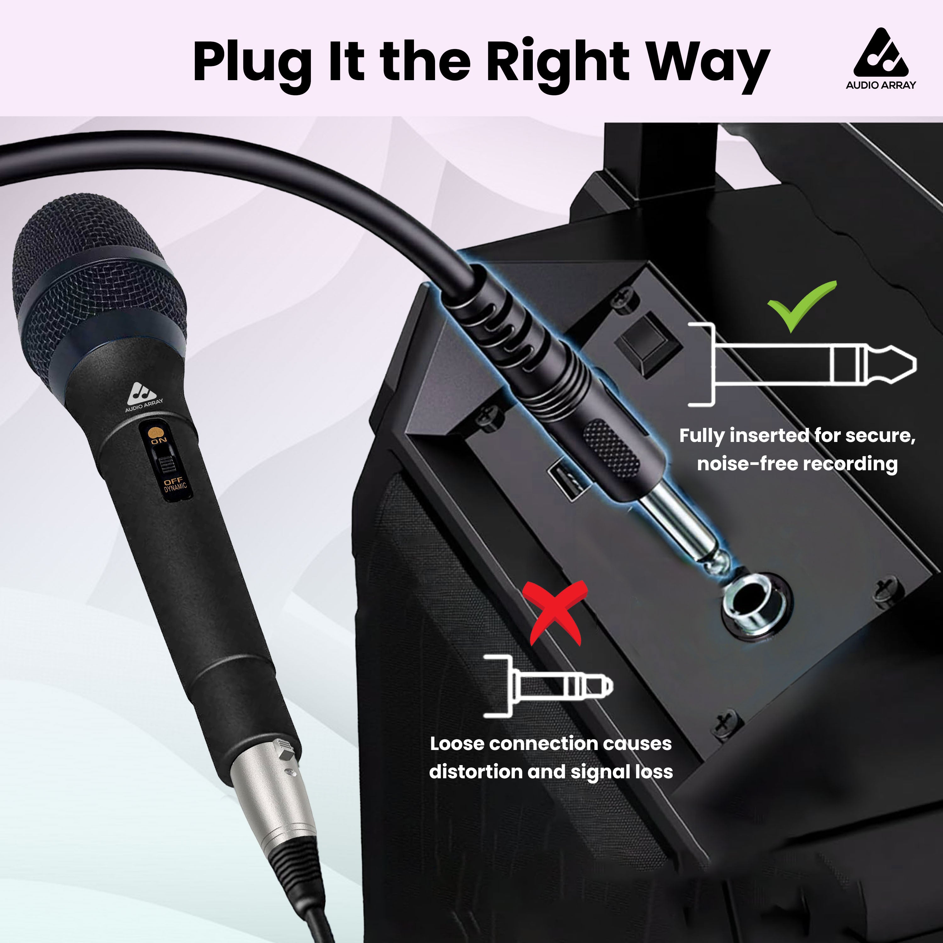 Audio Array Dynamic XLR to TRS Microphone | 24Bit/48kHz | Cardioid Pickup | AM-C50