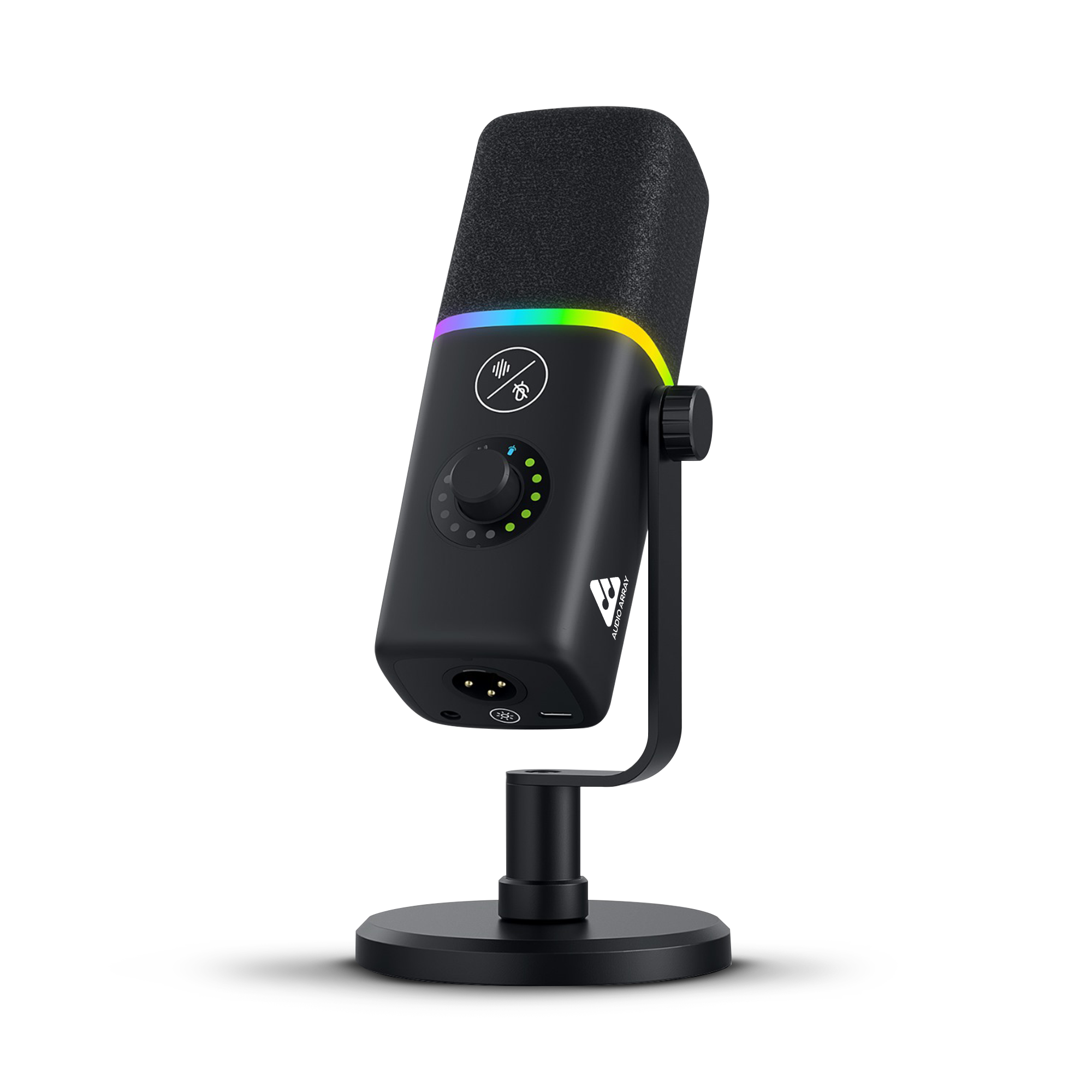 Audio Array AM-C45 XLR/USB Professional RGB Dynamic Podcast Microphone | Streaming, Podcasting, Singing