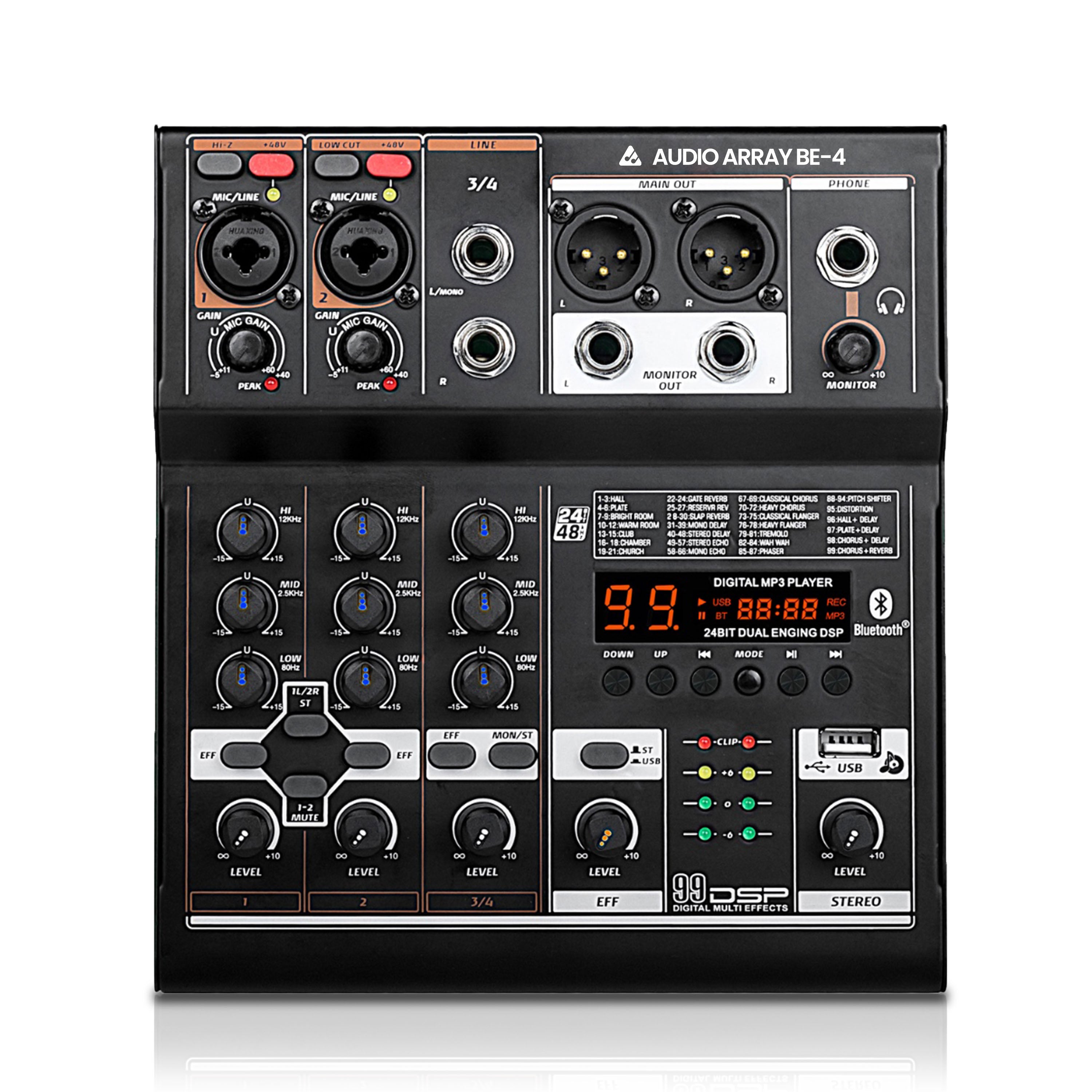 Audio Array BE-4 4 Channel Mixer With OTG