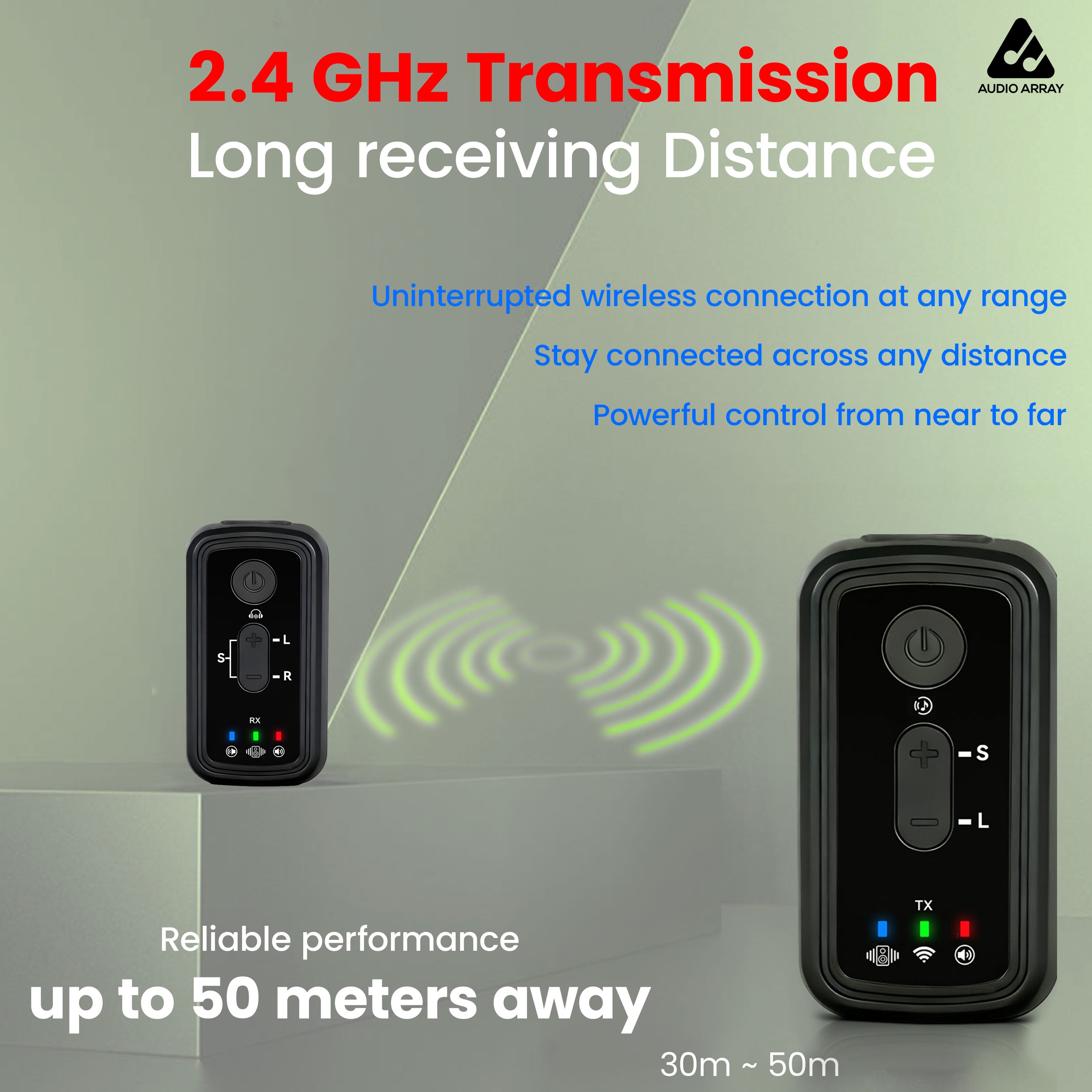 Audio Array Wireless IEM Audio System | 20-30m Range | OTG Output | for Recording & Streaming | JTG800