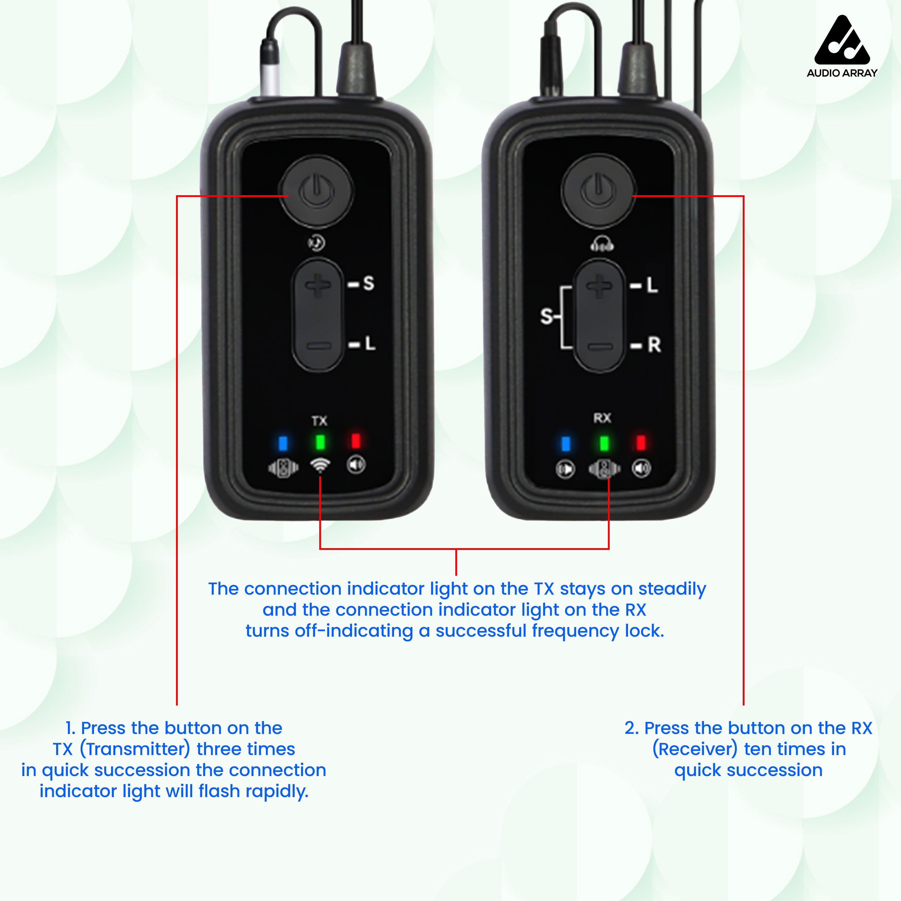 Audio Array Wireless IEM Audio System | 20-30m Range | OTG Output | for Recording & Streaming | JTG800