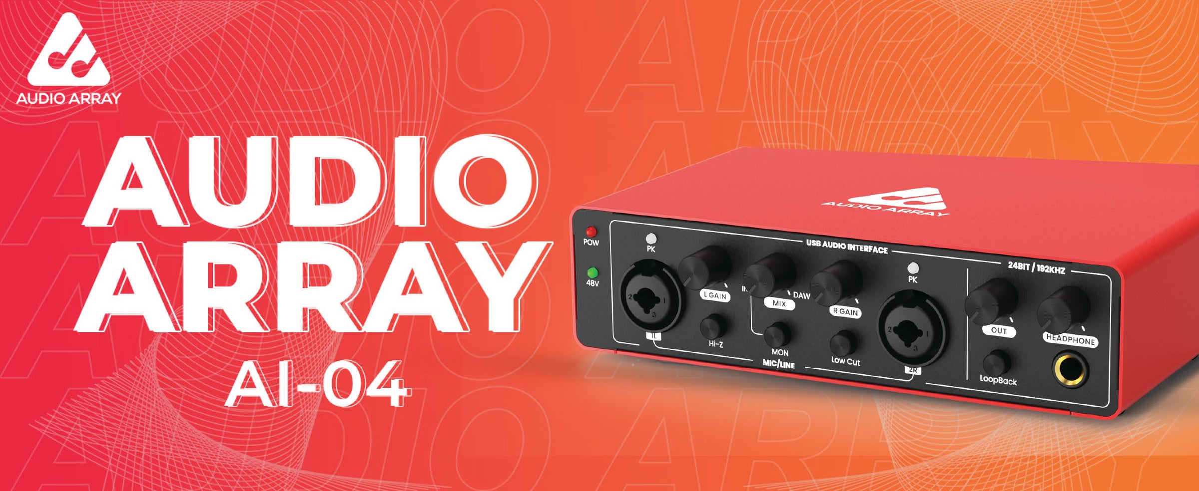 AI-04 2x2 Audio Interface | Metal Body | Red